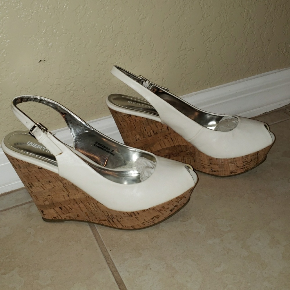White Wedges Sandals